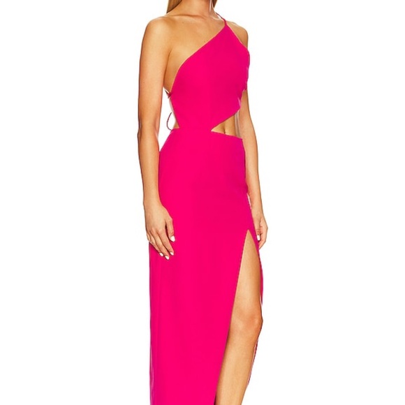 Bardot Pink One-Shoulder Midi Dress - Picture 2 of 12